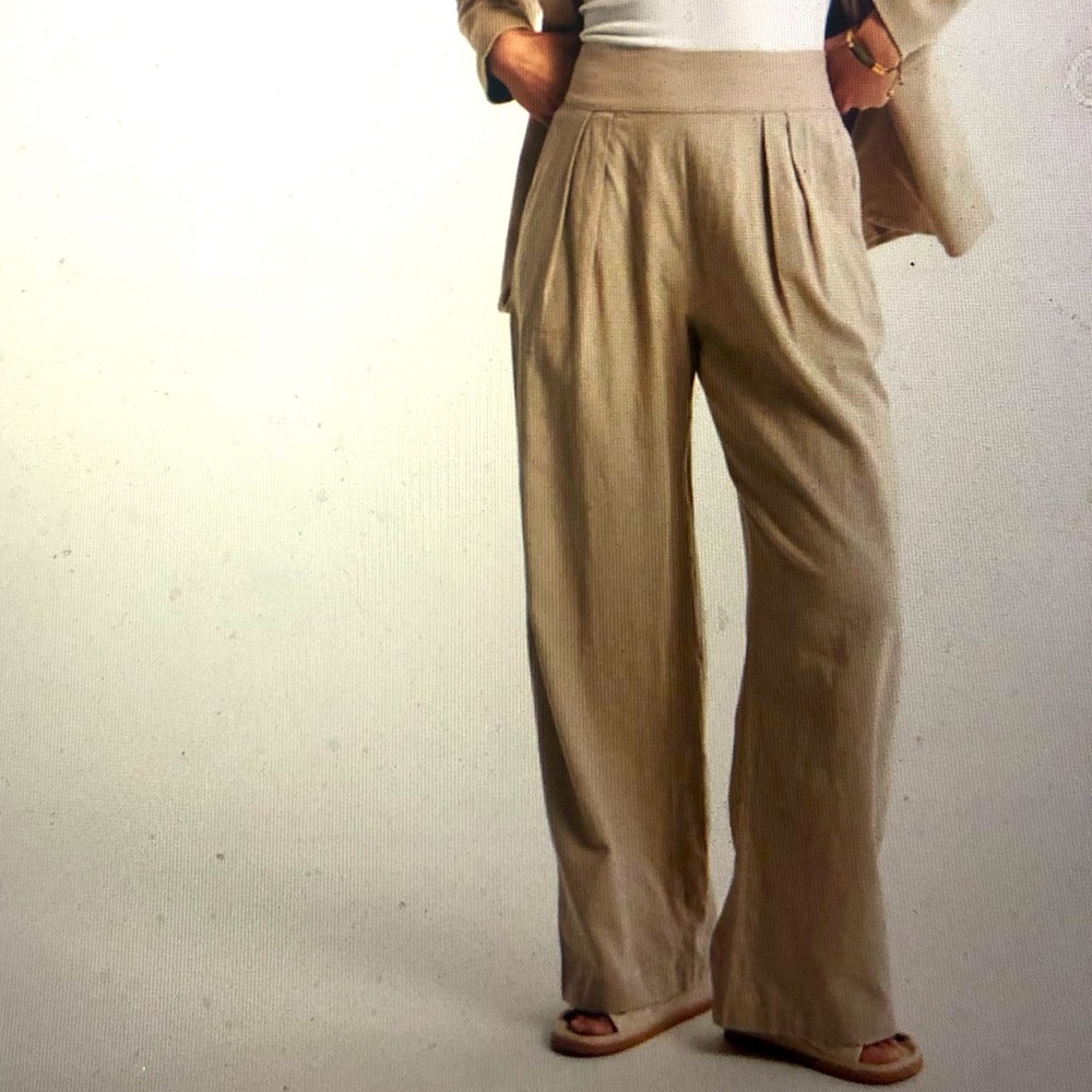 XS Abercrombie Wide-Leg Linen Pant